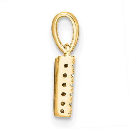 14K  Diamond Letter V Initial with Bail Pendant