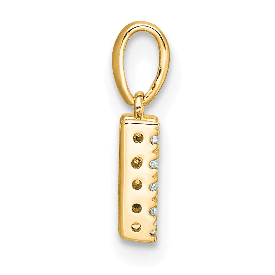 14K  Diamond Letter W Initial with Bail Pendant