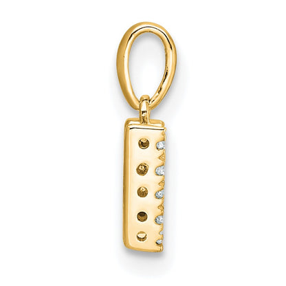 14K  Diamond Letter W Initial with Bail Pendant