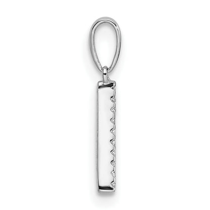 14K White Gold Diamond Letter A Initial Pendant
