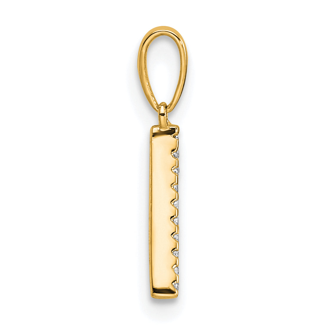 14K Diamond Letter A Initial Pendant