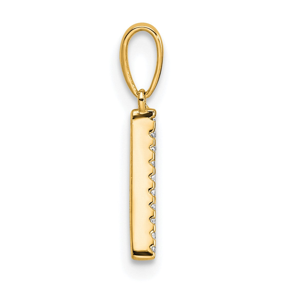 14K Diamond Letter A Initial Pendant