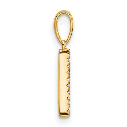 14K Diamond Letter A Initial Pendant