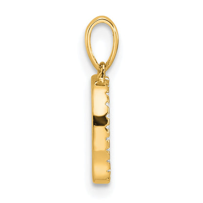 14K Diamond Letter D Initial Pendant