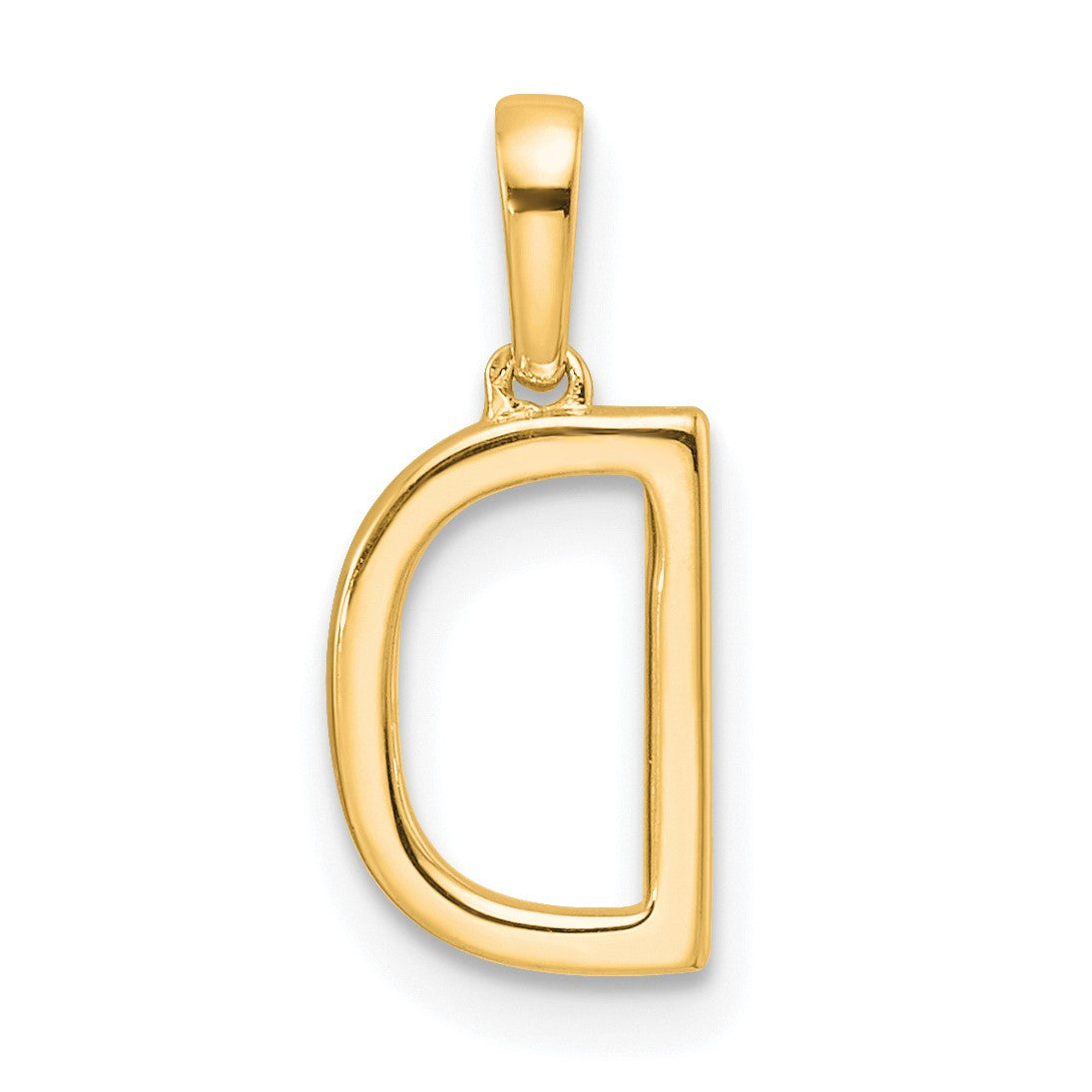 14K Diamond Letter D Initial Pendant