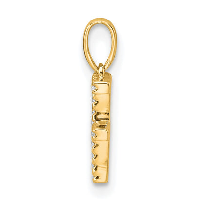 14K Diamond Letter F Initial Pendant