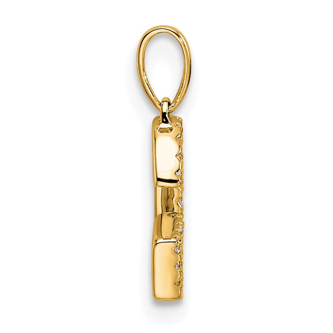 14K Diamond Letter G Initial Pendant