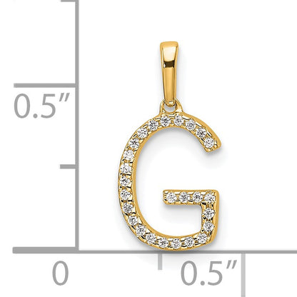 14K Diamond Letter G Initial Pendant