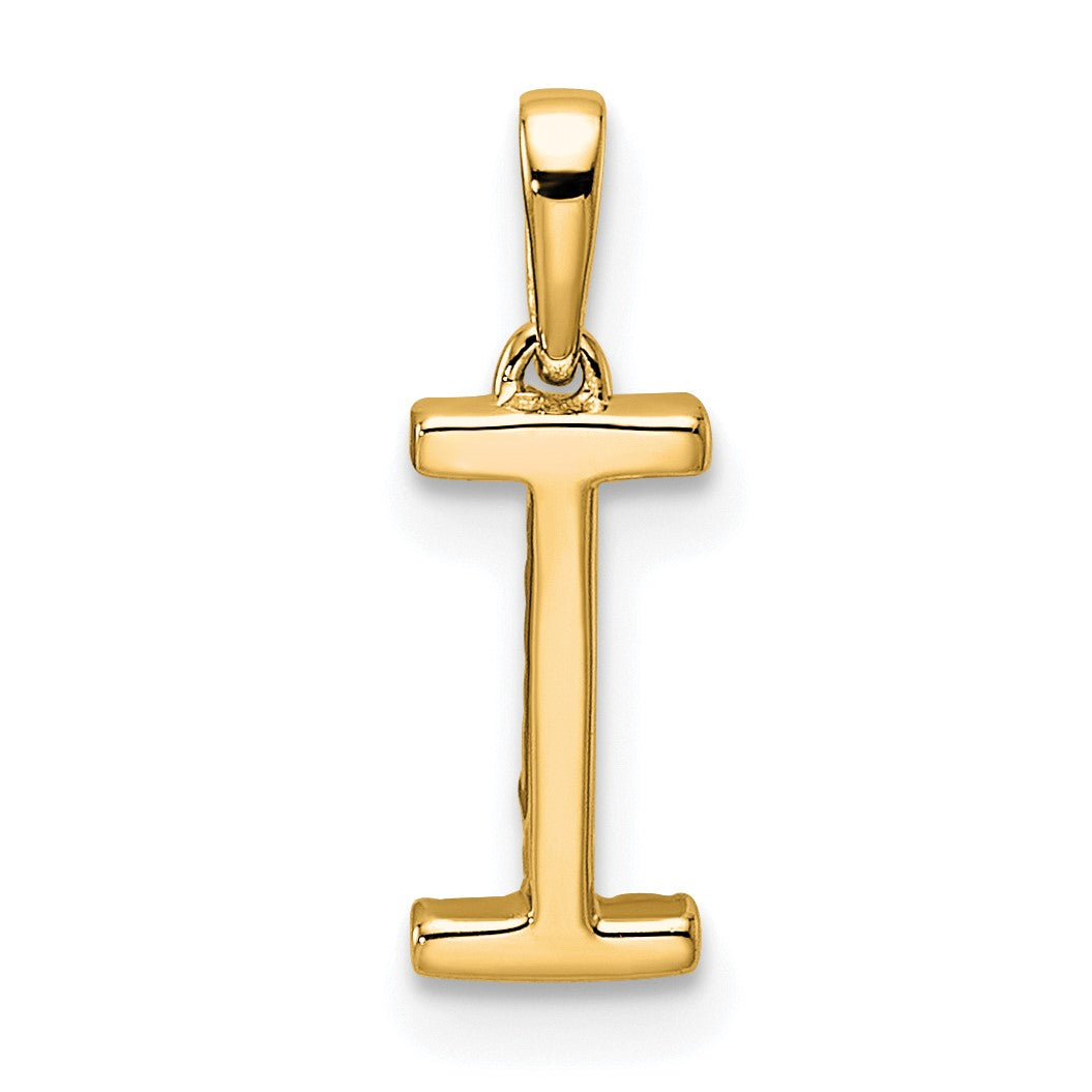 14K Diamond Letter I Initial Pendant