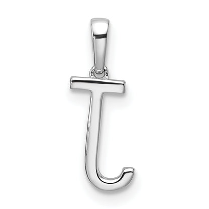 14K White Gold Diamond Letter J Initial Pendant