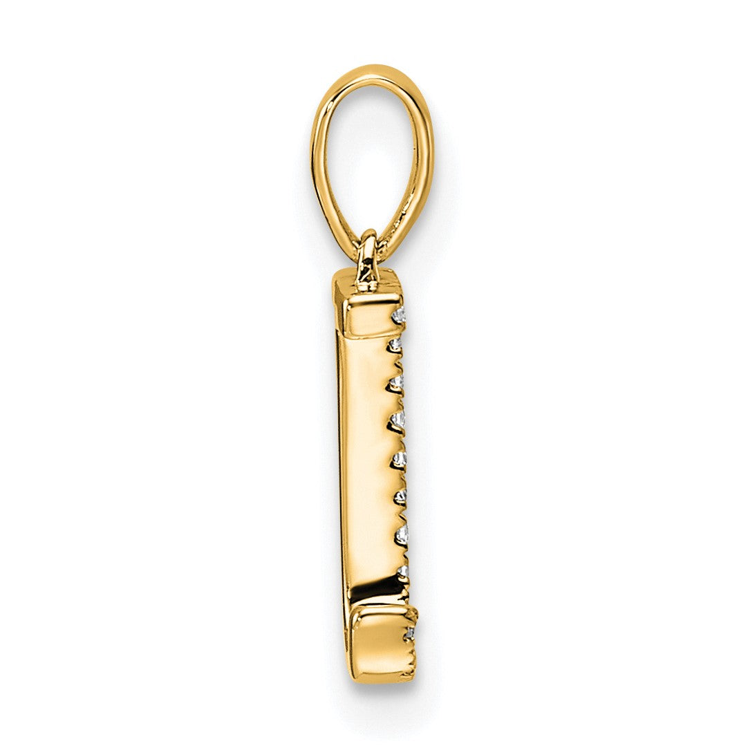 14K Diamond Letter J Initial Pendant