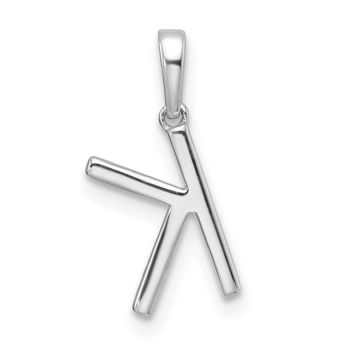 14K White Gold Diamond Letter K Initial Pendant