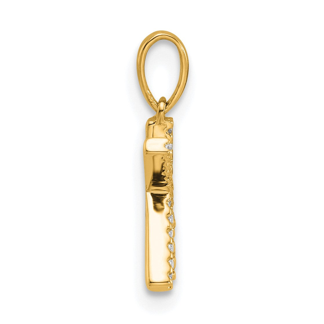 14K Diamond Letter K Initial Pendant
