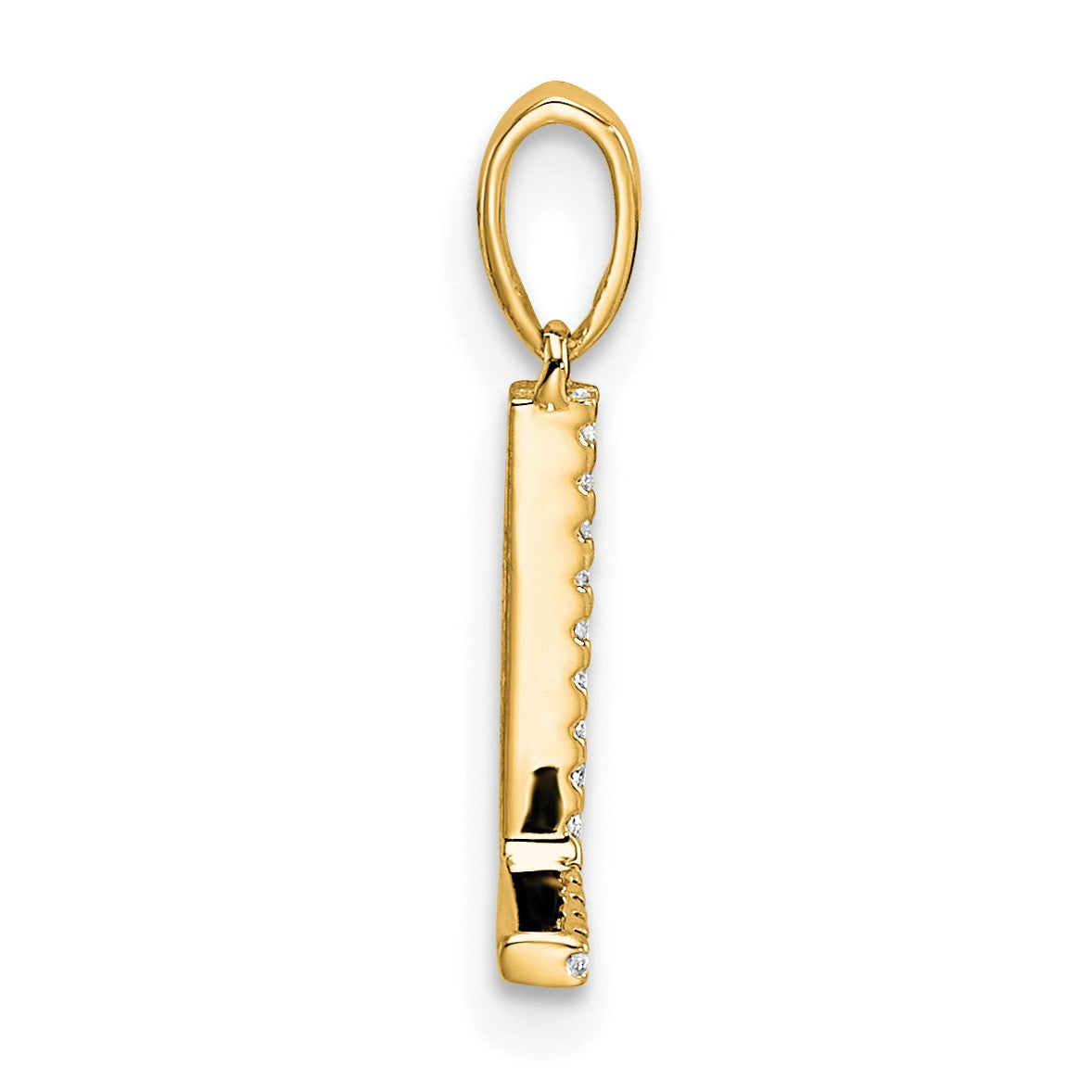 14K Diamond Letter L Initial Pendant