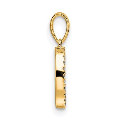 14K Diamond Letter O Initial Pendant