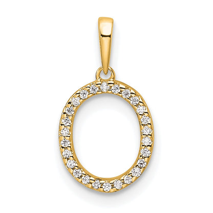 14K Diamond Letter O Initial Pendant