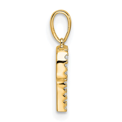 14K Diamond Letter P Initial Pendant