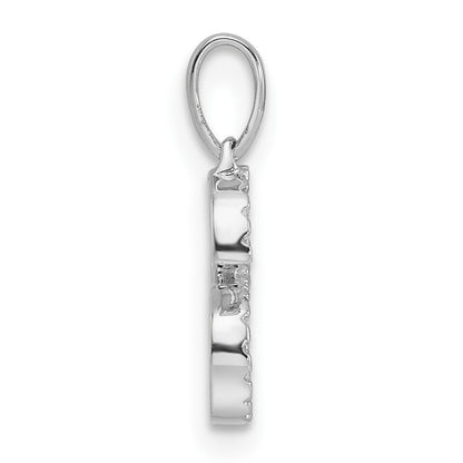 14K White Gold Diamond Letter S Initial Pendant