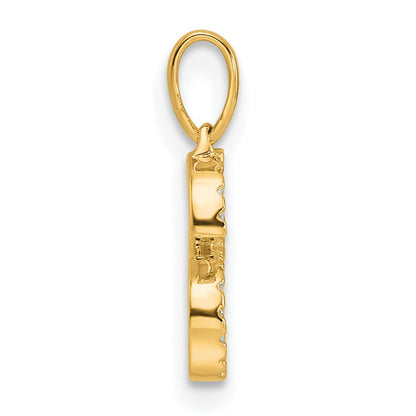14K Diamond Letter S Initial Pendant