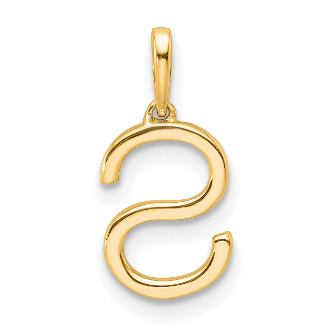 14K Diamond Letter S Initial Pendant