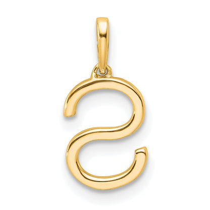 14K Diamond Letter S Initial Pendant