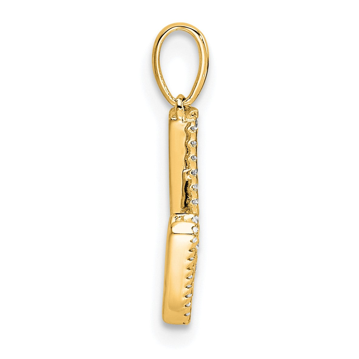14K Diamond Letter W Initial Pendant