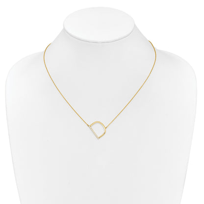 14K Sideways Diamond Initial D 18 inch Necklace