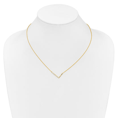 14K Sideways Diamond Initial L 18 inch Necklace
