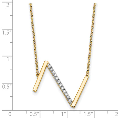 14K Sideways Diamond Initial Z 18 inch Necklace