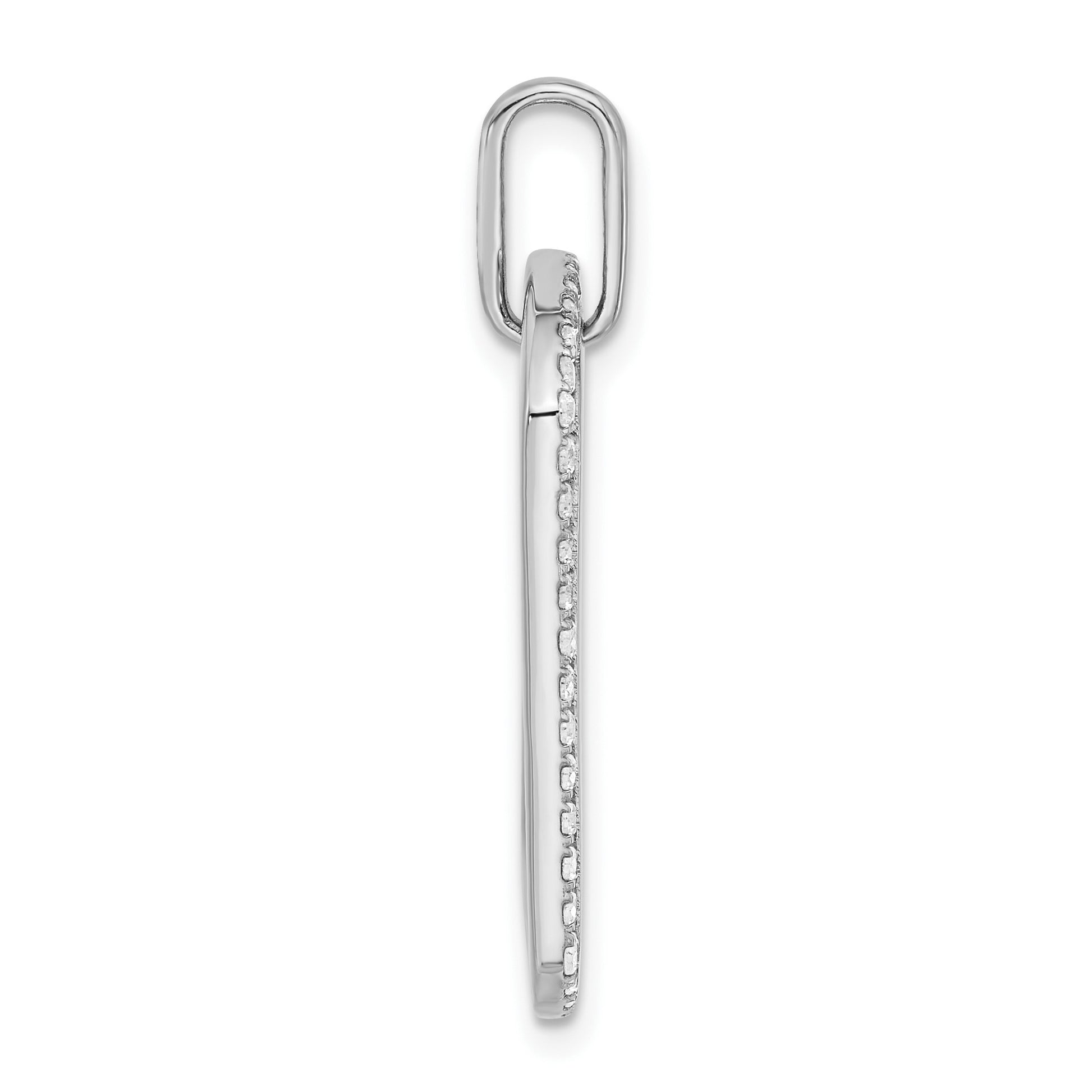 14k White Gold Personalized Diamond Dog Tag Charm