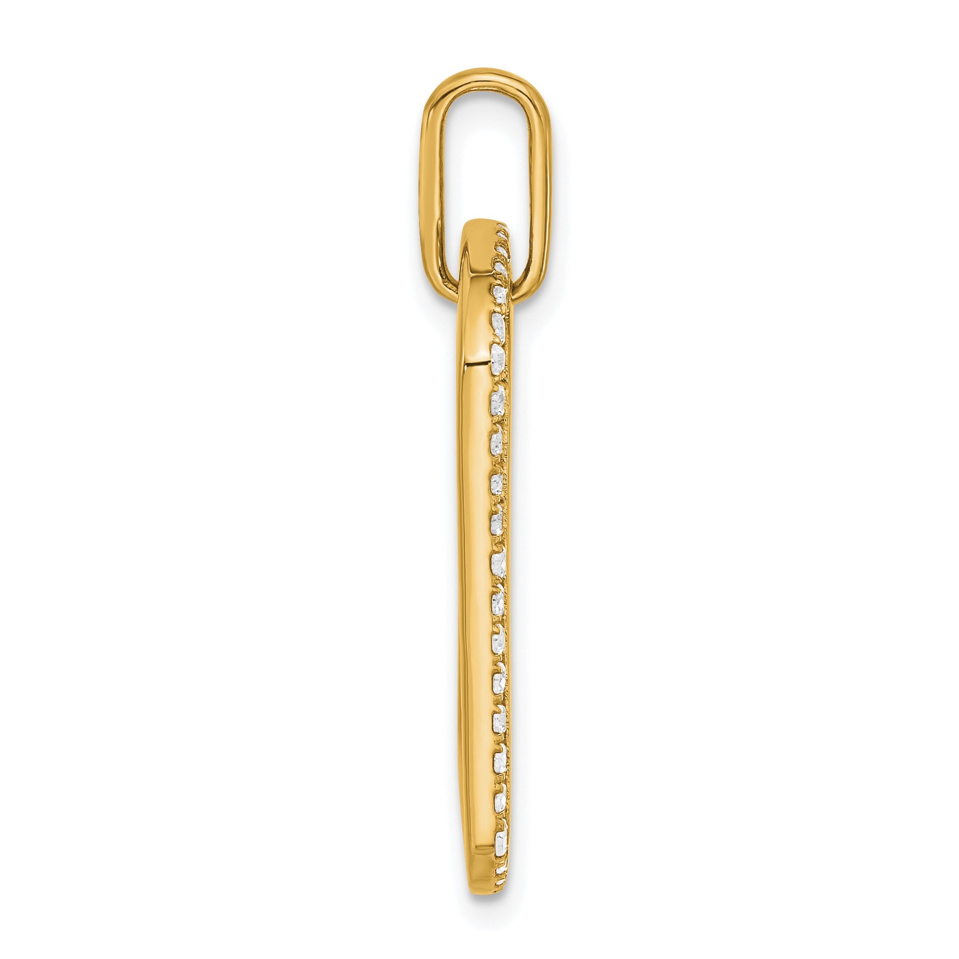14k Yellow Gold Personalized Diamond Dog Tag Charm