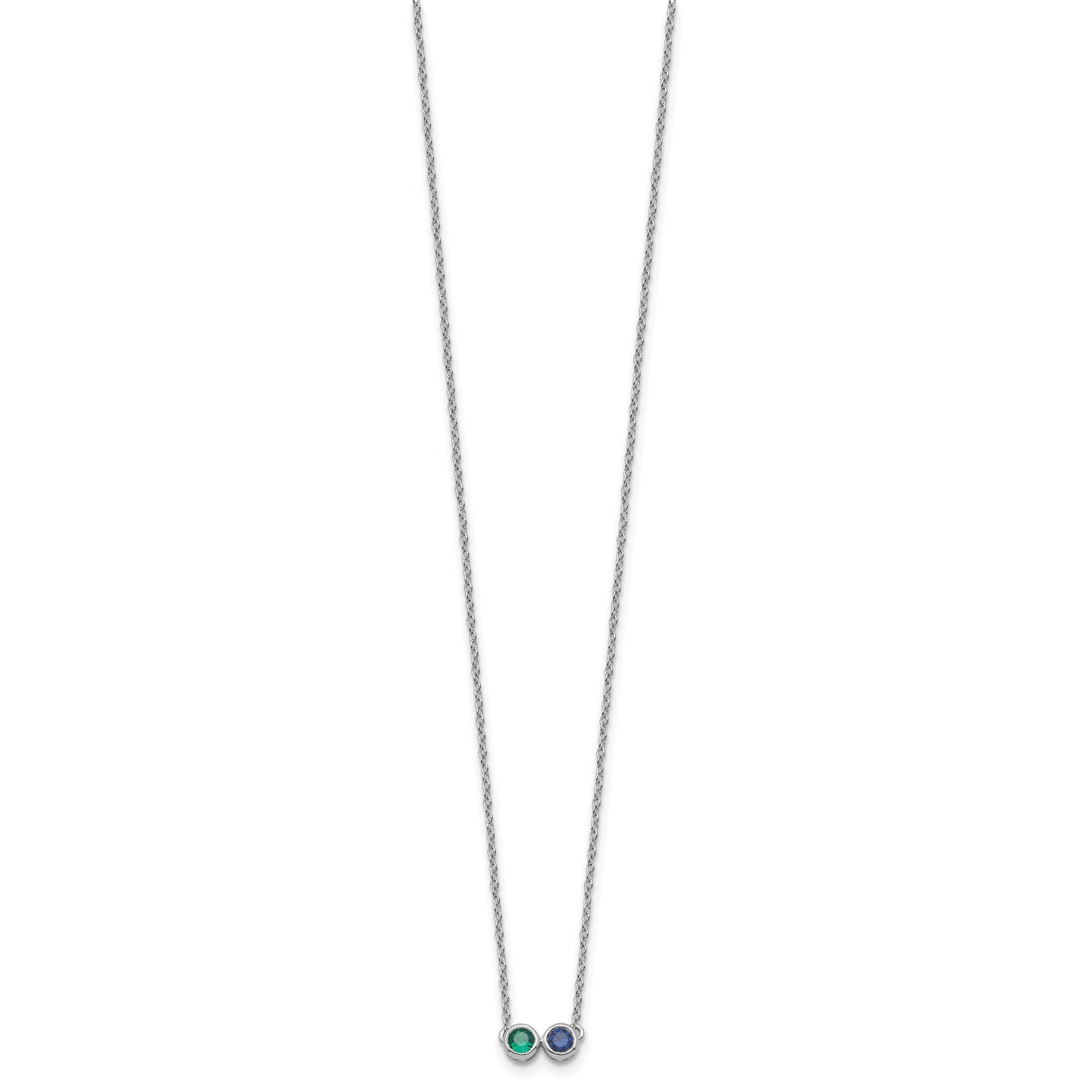 14KW 2 Family Birthstone Necklace Mounting