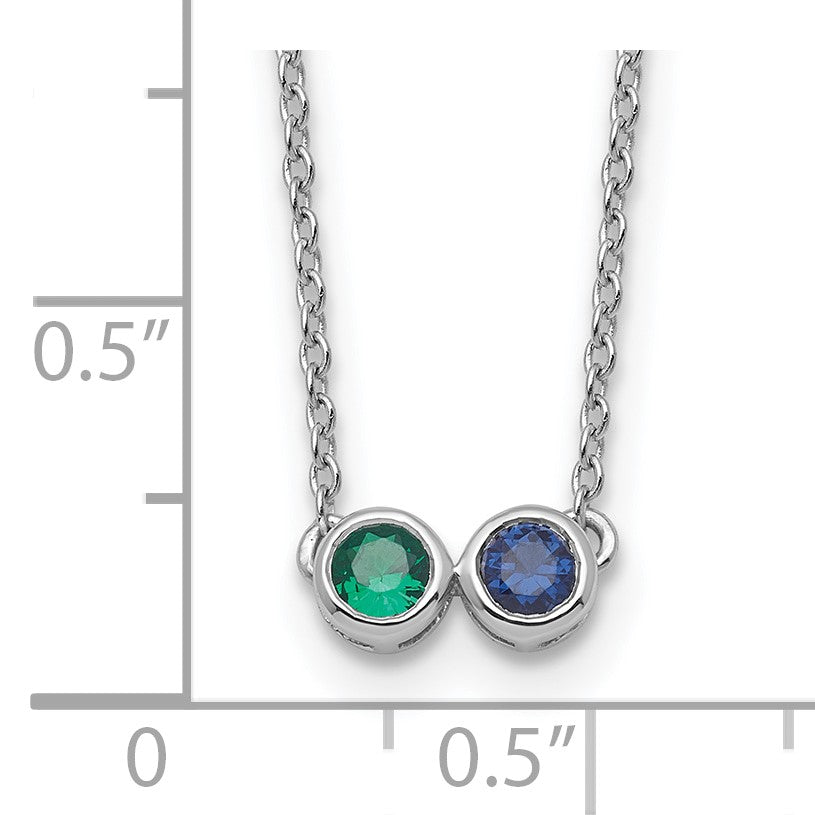 14KW 2 Family Birthstone Necklace Mounting