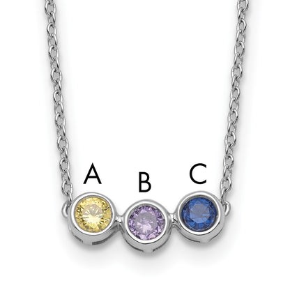 14KW 3 Family Birthstone Necklace Mounting