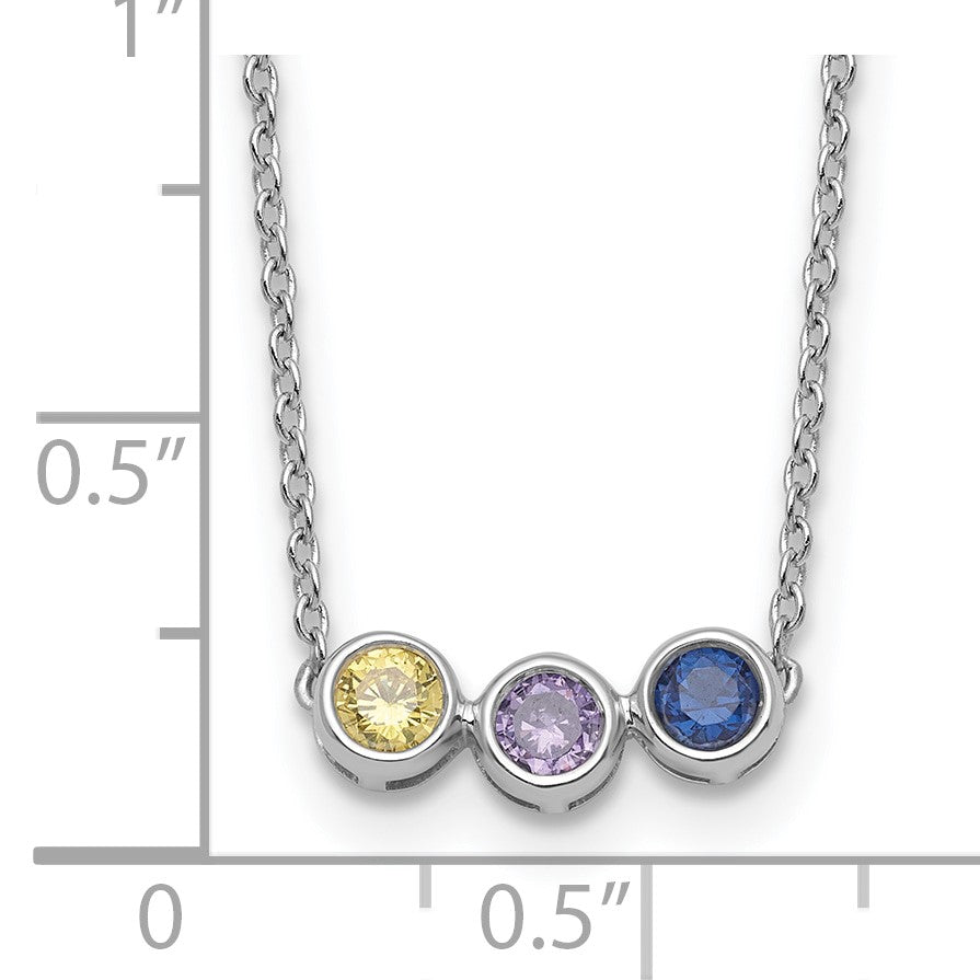 14KW 3 Family Birthstone Necklace Mounting