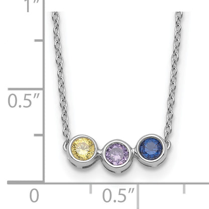 14KW 3 Family Birthstone Necklace Mounting