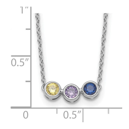 14KW 3 Family Birthstone Necklace Mounting