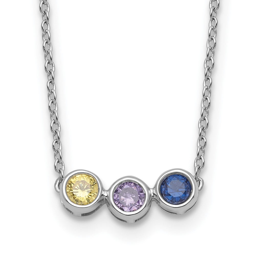 14KW 3 Family Birthstone Necklace Mounting