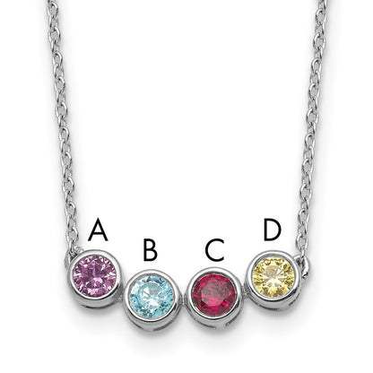 14KW 4 Family Birthstone Necklace Mounting