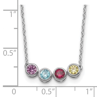 14KW 4 Family Birthstone Necklace Mounting