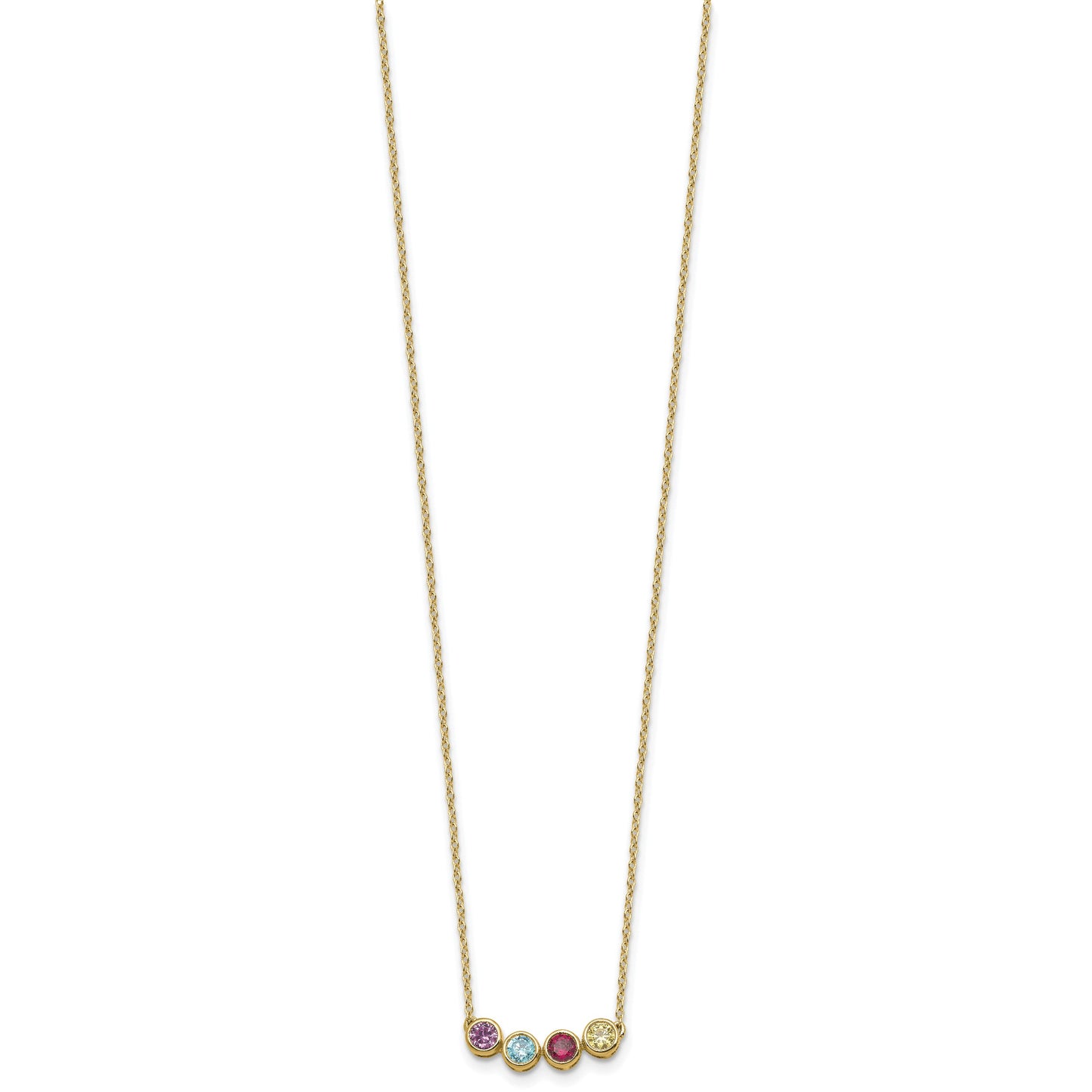 14K 4 Family Birthstone Necklace Mounting