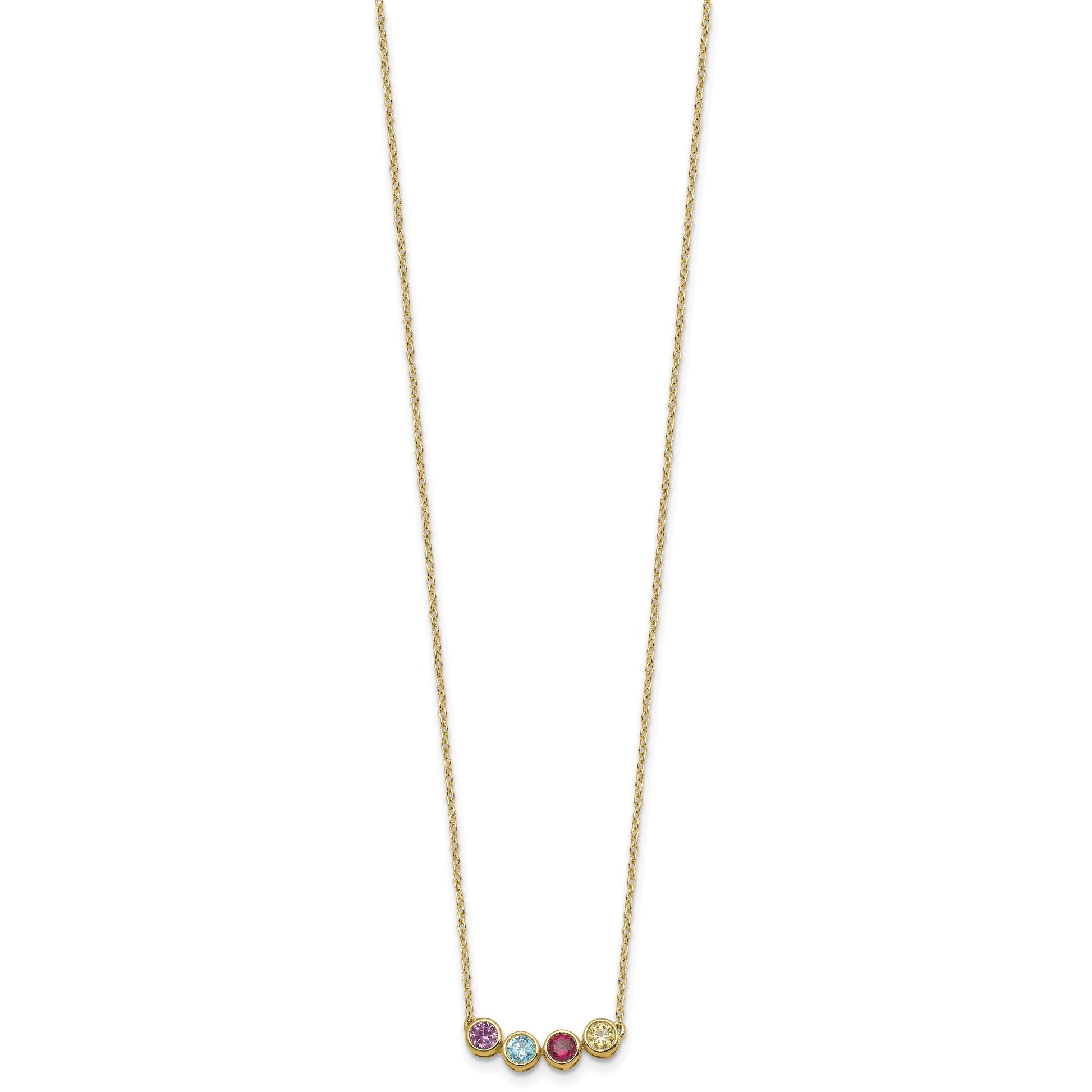 14K 4 Family Birthstone Necklace Mounting
