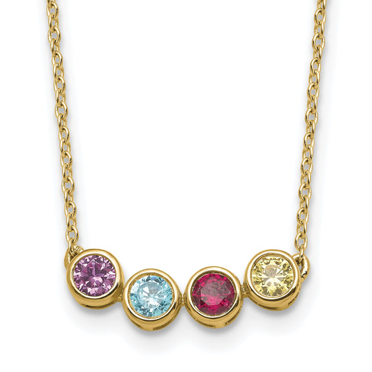 14K 4 Family Birthstone Necklace Mounting