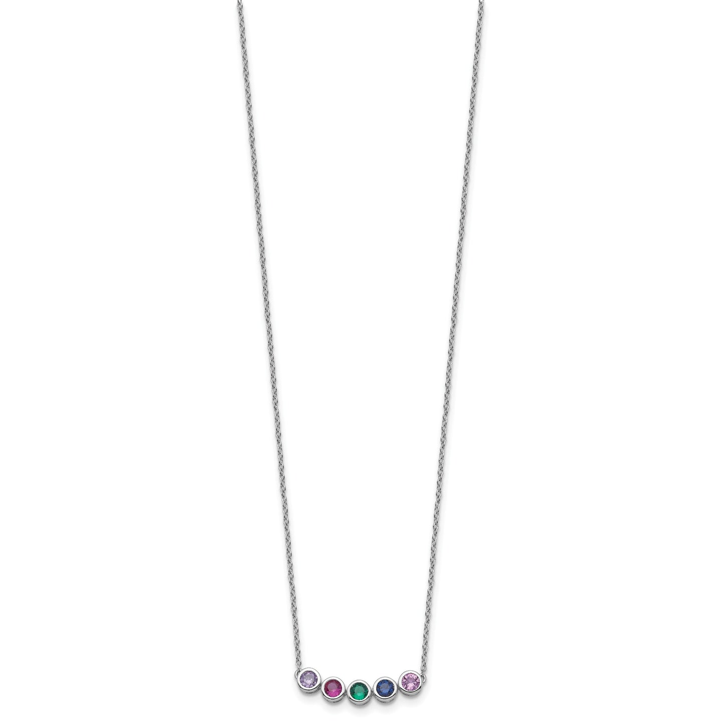 14KW 5 Family Birthstone Necklace Mounting