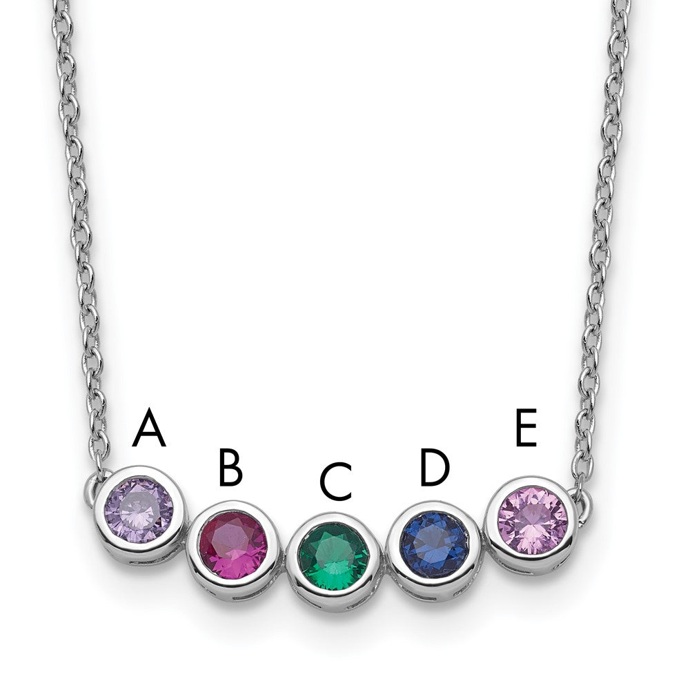 14KW 5 Family Birthstone Necklace Mounting