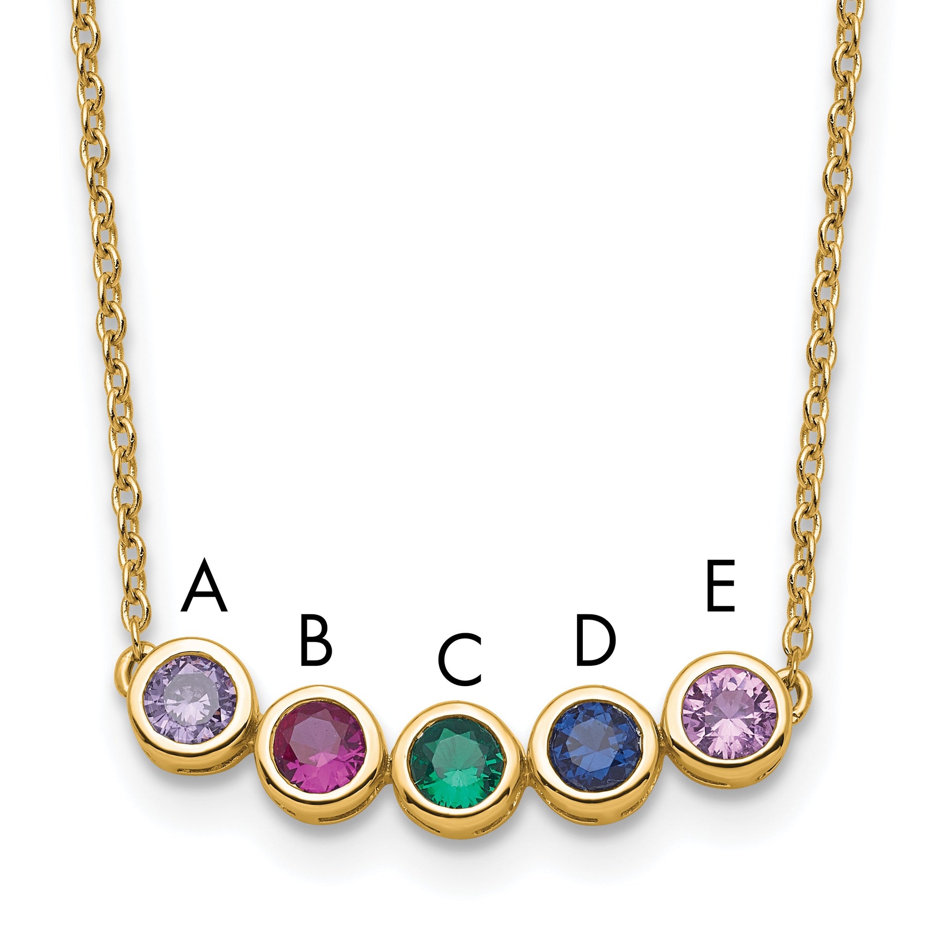 14K 5 Family Birthstone Necklace Mounting