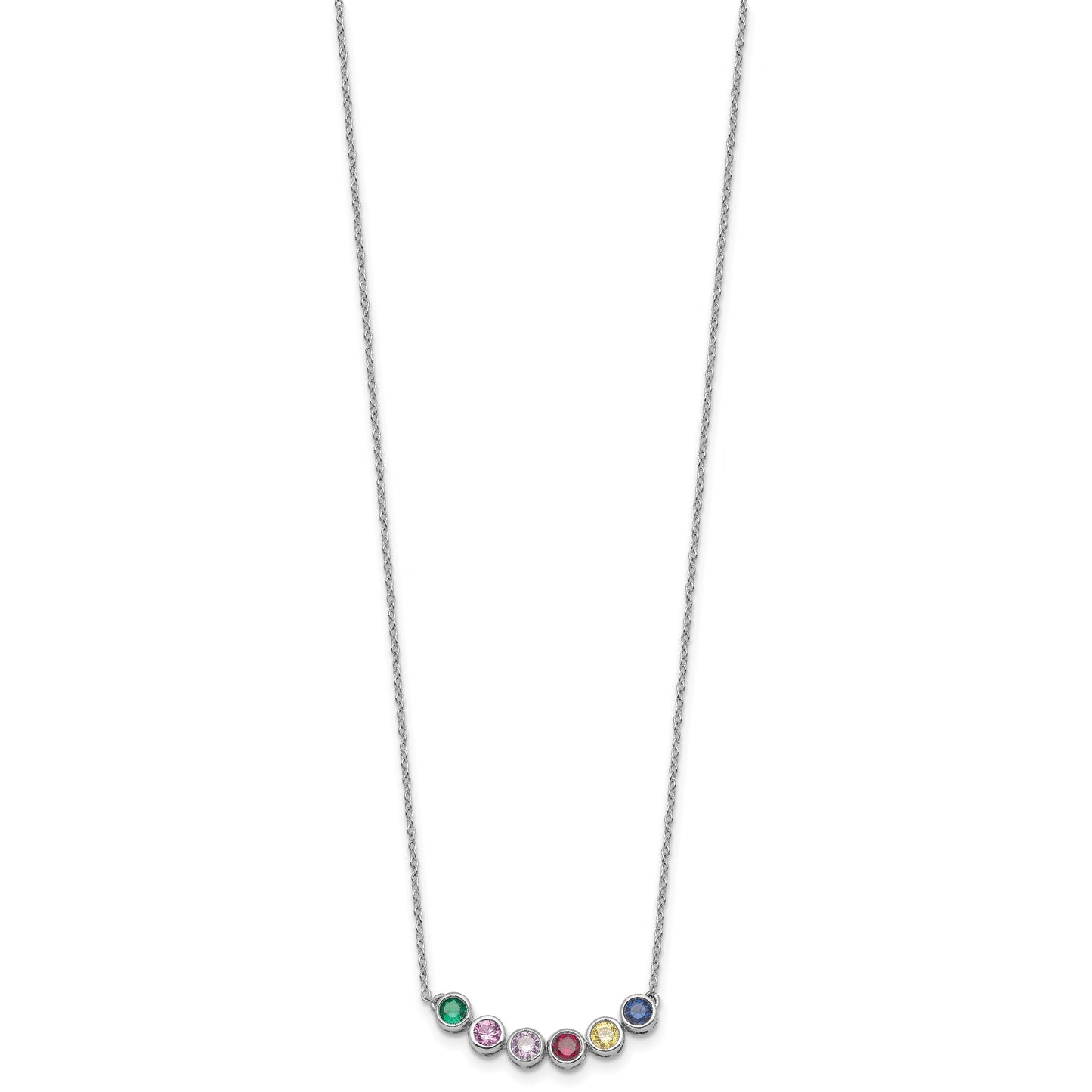 14KW 6 Family Birthstone Necklace Mounting