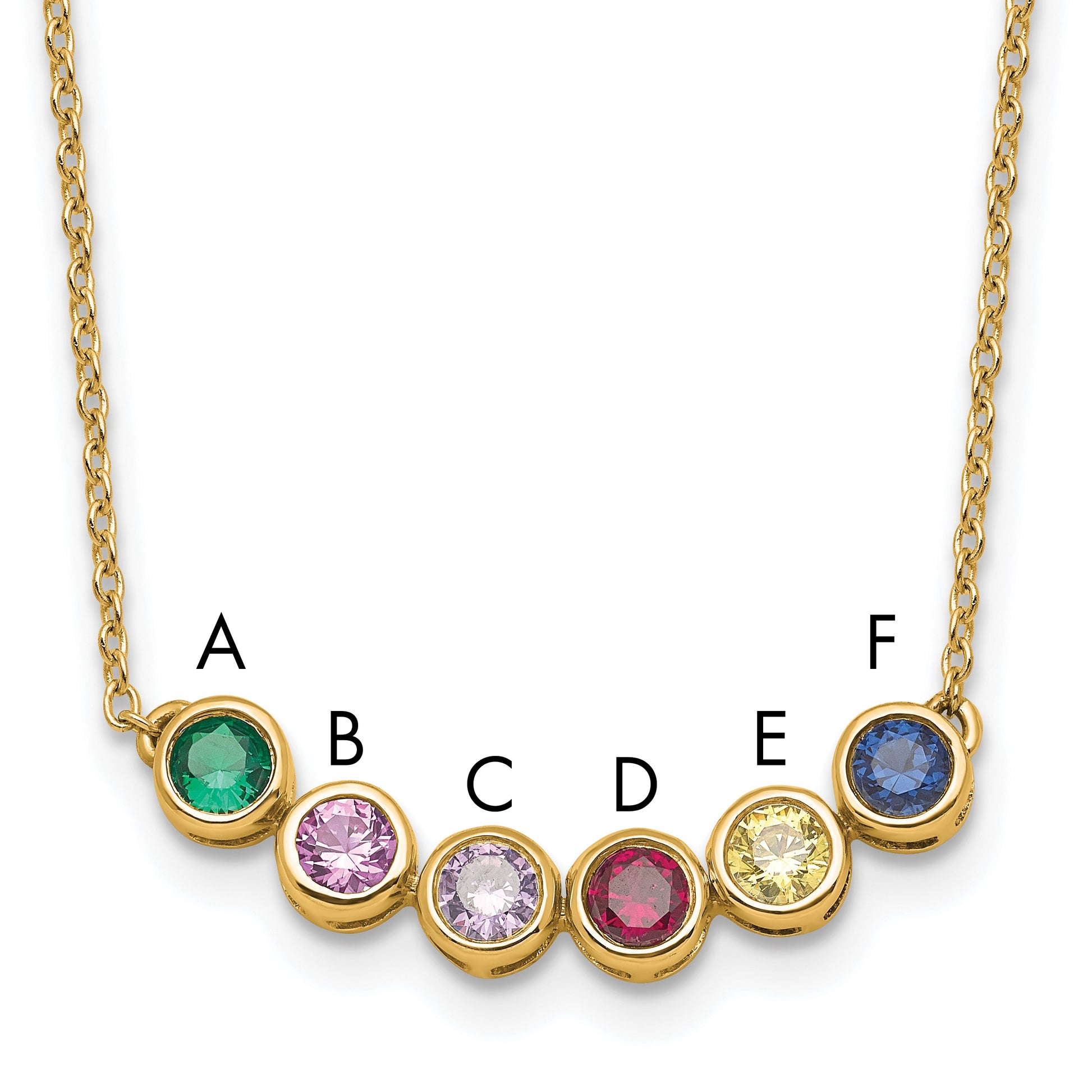 14K 6 Family Birthstone Necklace Mounting