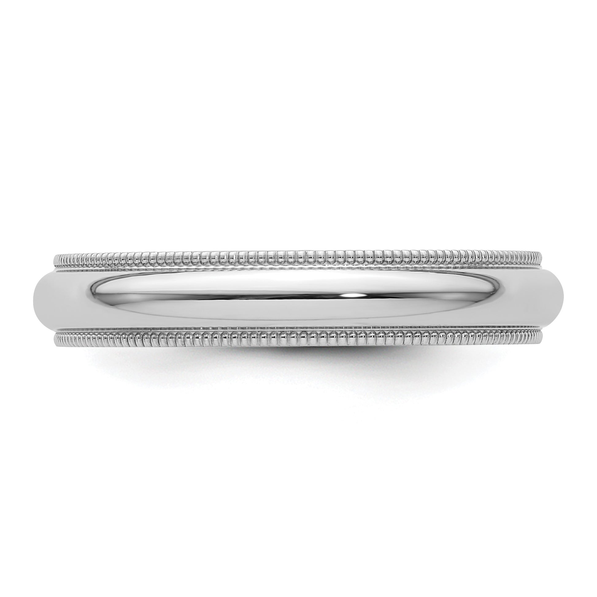 Platinum 4mm Polished Milgrain Comfort-Fit Wedding Band Size 9