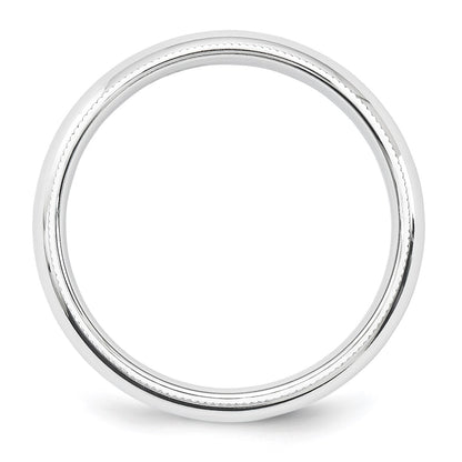 Platinum 5mm Polished Milgrain Comfort-Fit Wedding Band Size 6.5